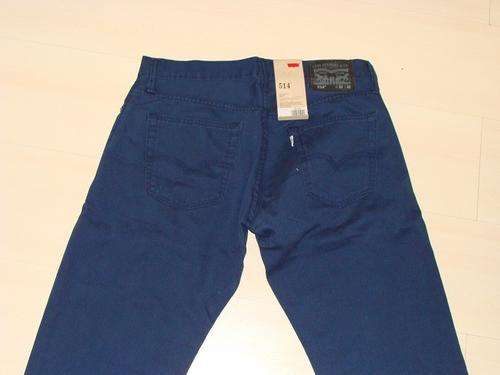 Original Mens Levi's 514 Straight Fit Chinos 30W 32L Navy Blue