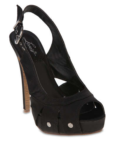 Original Ladies Levi's Topaz Peep-Toe Heels Black - UK 6
