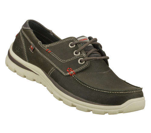 Original Mens SKECHERS Superior Tevin Leather Upper (Charcoal)- UK 8 (SA 8) Memory Foam