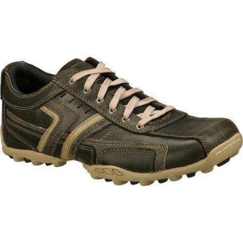 Original Mens SKECHERS Talus Valey Leather Upper - UK 8 (SA 8) (Charcoal) Memory Foam
