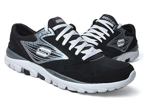 Original Mens SKECHERS Go Run (Black & Silver) - UK 8 (SA 8)