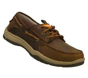 Original Mens SKECHERS Valko Burton Leather Upper - UK 8 (SA 8) Memory Foam