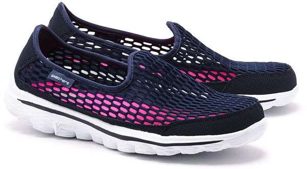 Original Ladies Skechers Go Walk 2 Super Breathe - UK 7 (SA 7) High Rebound Cushioning Navy & White