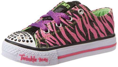 Original GIRLS SKECHERS Twinkle Toes S Lights - UK 2 (SA 2 - 22cm) Shuffles Wild Streak