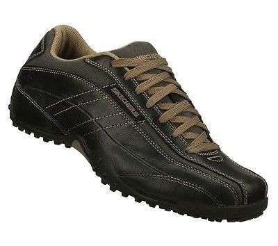 Original Mens SKECHERS Urban Track Vall - UK 8 (SA 8)  Leather Upper