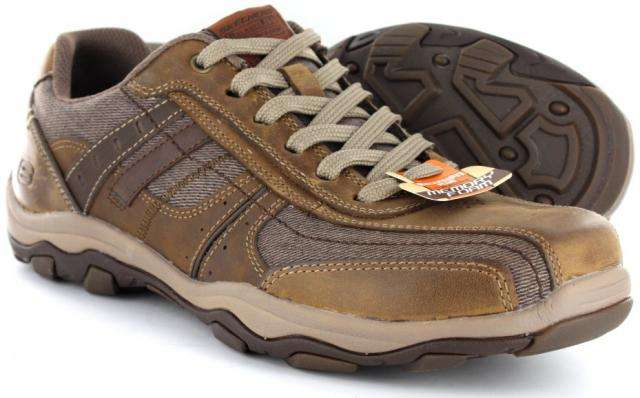 Original Mens SKECHERS Galven Twelve Man - UK 12 (SA 12) Leather Upper - Memory Foam Footbed