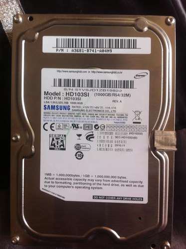 1 TB (1000 G) SATA SAMSUNG HARDDRIVE