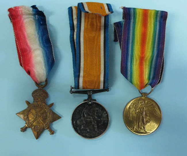 WW1 Trio Medal Group  *PTE F. NOMIS  1ST S.A.H.*