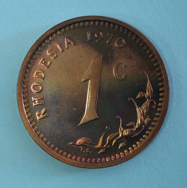 Proof Rhodesia 1970 One Cent
