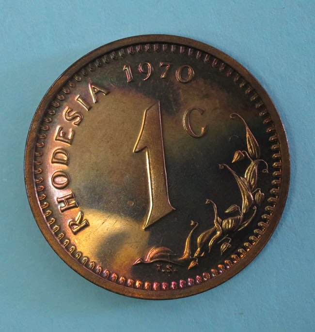 Proof Rhodesia 1970 One Cent