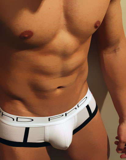 PhD Briefs - White with Black Trim