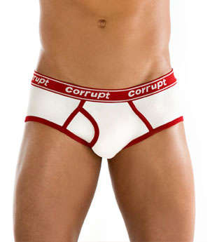 Corrupt Goodfellas Briefs - White with Red Trim