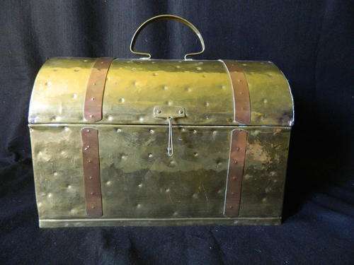 LARGE Yellow & Red Copper Treassure Chest