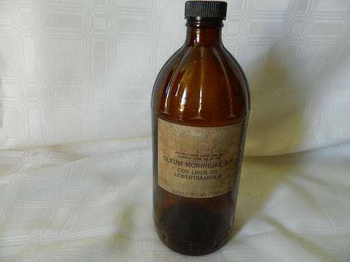 Cod Liver Oil Bottle with lable dated Nov 76