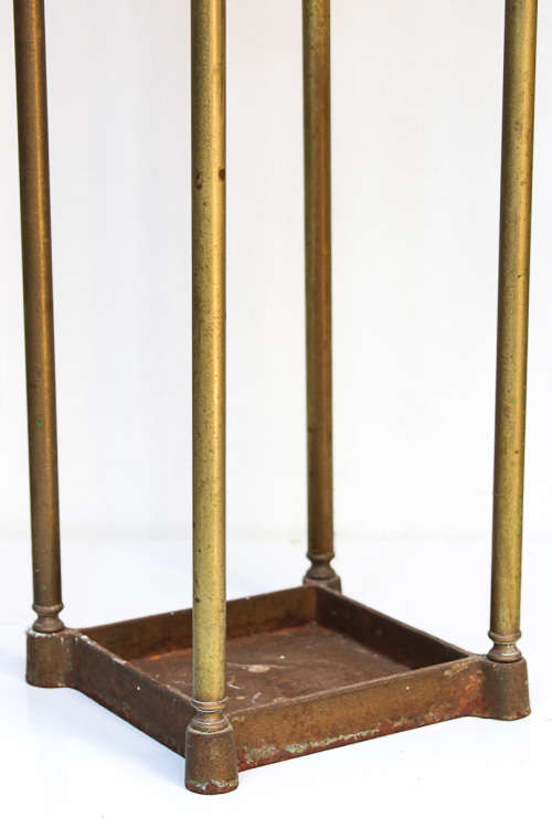 BRASS UMBRELLA/CANE STAND WITH HEAVY CAST IRON BASE