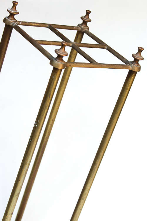 BRASS UMBRELLA/CANE STAND WITH HEAVY CAST IRON BASE