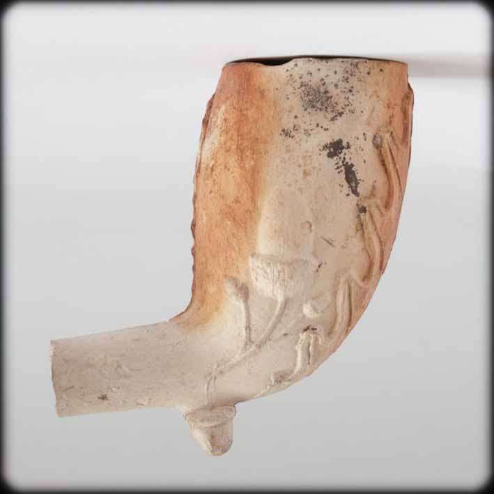 VINTAGE VICTORIAN DECORATED CLAY PIPE, BEAUTIFUL!, x 1