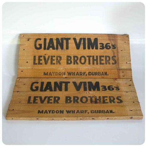 VINTAGE GIANT VIM36s WOODEN CRATE PIECES x1