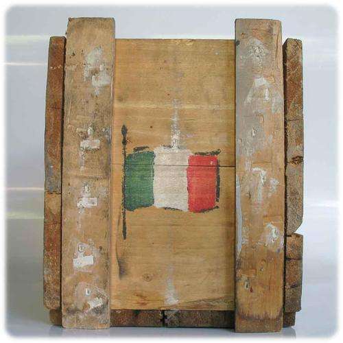 VINTAGE ITALIAN WOODEN CRATE AMMUNITION BASHIERI & PELLAGRI x1