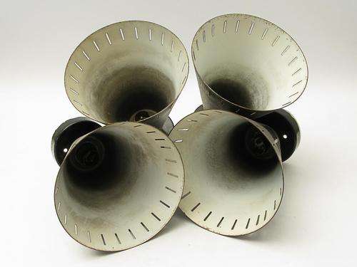 VINTAGE RETRO METAL LAMPSHADES x4