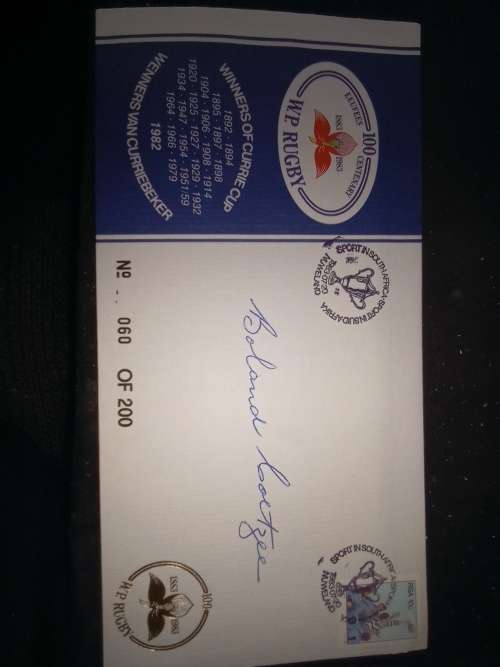 FDC WP Rugby Centenary with Live signature