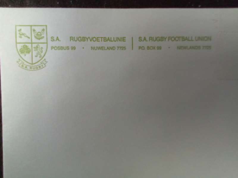 FDC Rugby SARU 1989  (AK-132C)