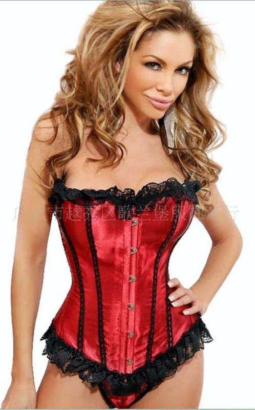 * Crazy R1 Sexy RED CORSET Size10/M  black lace detail!SUPER HOT BARGAIN!!!!!!!!!