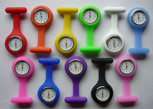 New Nurse's Silicone Fob Tunic Brooch Quartz Watch Choose Your Colour