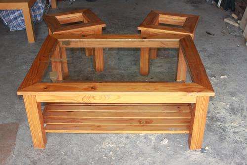 Pine coffee table and matching side table