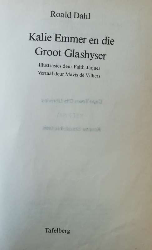 Kalie Emmer en die Groot Glashyser deur Roald Dahl