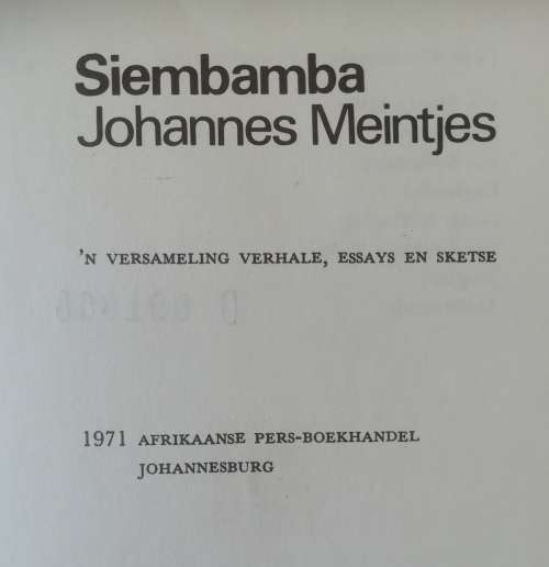 Siembamba / Johannes Meintjes