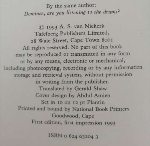 One Destiny our common future in Africa - A. S. van Niekerk
