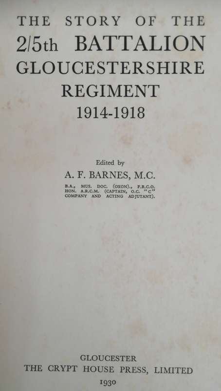 The Story of the 2/5th Gloucestershire Regiment 1914-1918