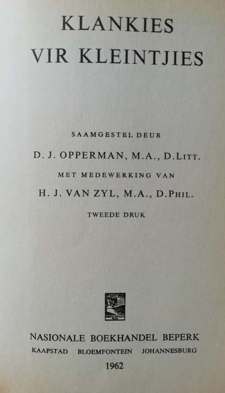 Klankies vir Kleintjies - D. J. Opperman/ H. j. van Zyl (1962)