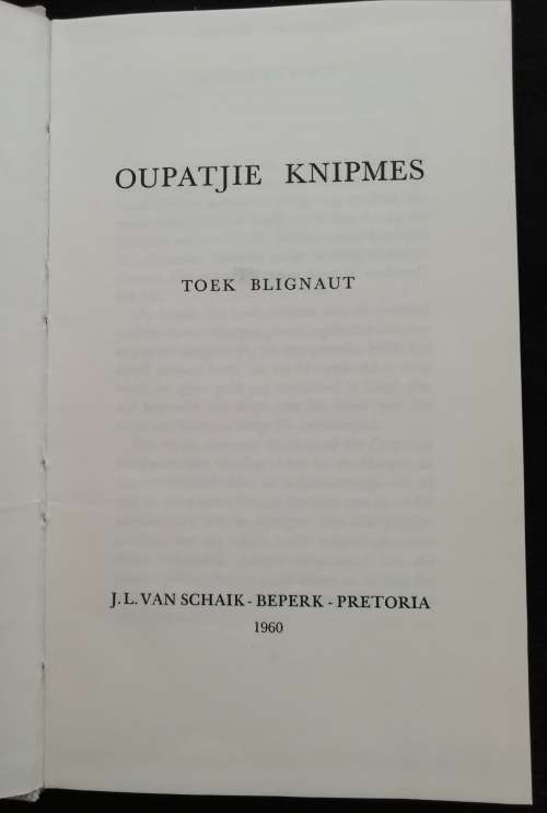 Oupatjie Knipmes  / Toek Blignaut
