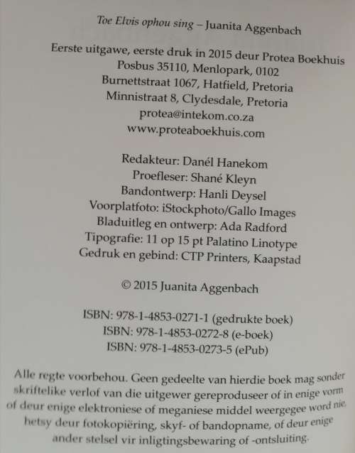 Toe Elvis ophou sing / Juanita Aggenbach
