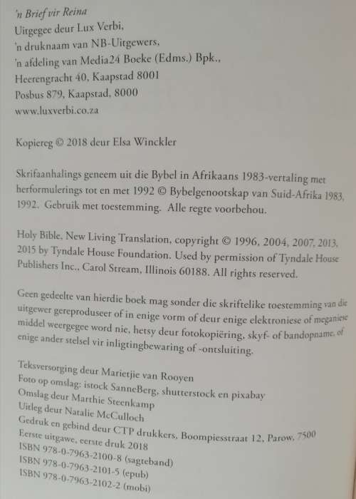 `n Brief vir Reina / Elsa Winckler