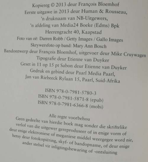 MOORD IN DIE BELOOFDE LAND / FRANCOIS BLOEMHOF