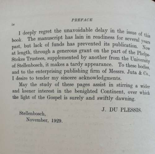 The Evangelisation of Pagan Africa / J. DU PLESSIS, Litt. D., D. D.