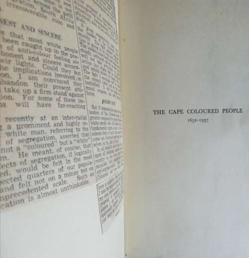 The Cape Coloured People. 1652  1937 by J. S. Marais (1939)