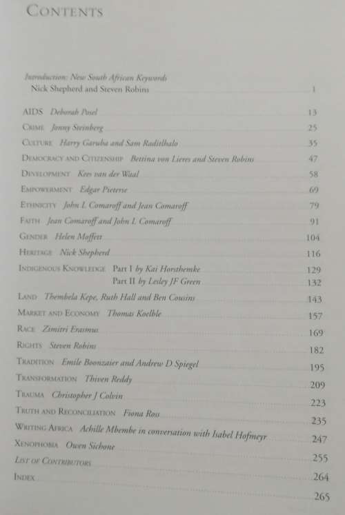 New South African Keywords edited by Nick Shepherd and Steven Robins