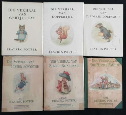 EERSTE AFRIKAANSE UITGAWES deur Beatrix Potter (18 Boekies)