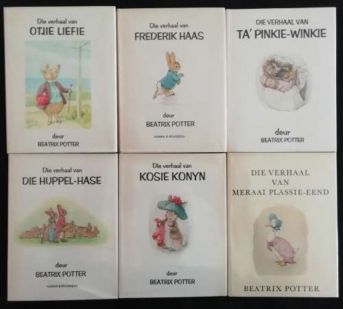EERSTE AFRIKAANSE UITGAWES deur Beatrix Potter (18 Boekies)