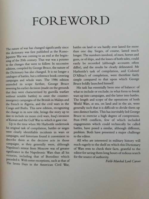 DICTIONARY OF WARS / George Bruce (Collins)