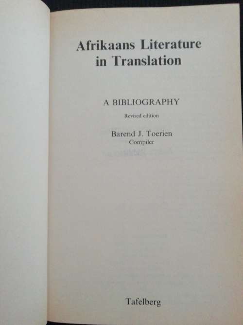 Afrikaans Literature in Translation / Barend J. Toerien
