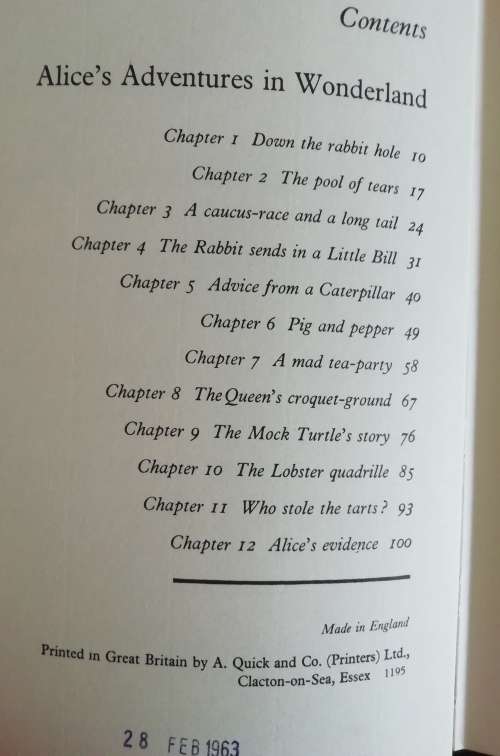 ALICE`S ADVENTURES IN WONDERLAND and THROUGH THE LOOKING GLASS / LEWIS CARROLL (1962)