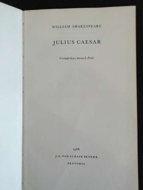 Julius Caesar [Vertaal deur Anna S. Pohl] Shakespeare, William (1966)
