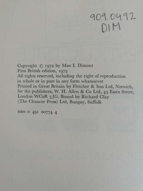 The Indestructible JEWS / Maxi Dimont