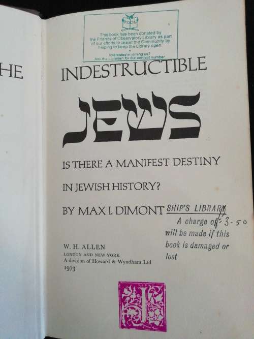 The Indestructible JEWS / Maxi Dimont
