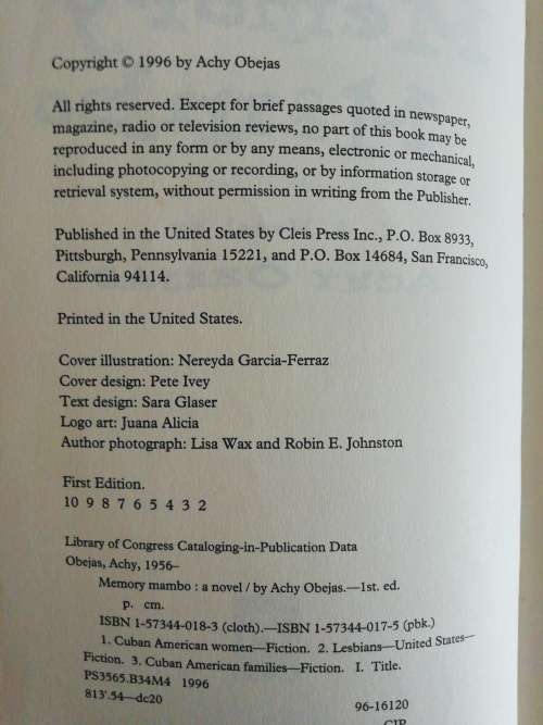 Memory Mambo A novel  /  Achy Obejas
